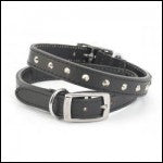Ancol Leather Collar Studded Black 26-31cm