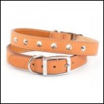 Ancol Leather Collar Studded Tan 45-54cm